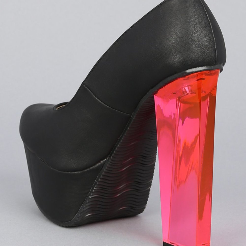 FOUND ISO! Qupid "Monte-2" Lucite Block Heels @lovenushuz - Picture 7 of 13